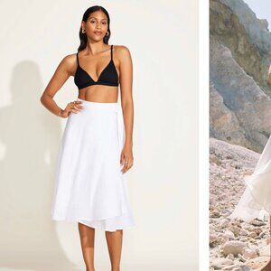 Vitamin A - Lana Linen Wrap Skirt - White EcoLinen - Size S - NWT